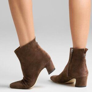 Brand New Franco Sarto Hickory Brown Suede Ankle Booties Women's Size 9M